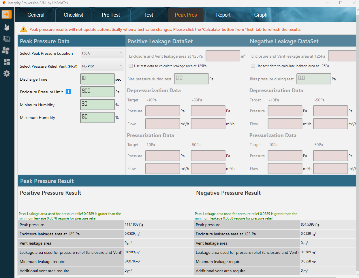 Peak Pressure Calculation in Integrity Pro