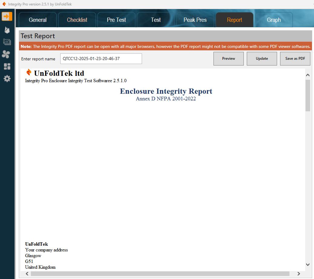 Integrity Pro Reporting Feature